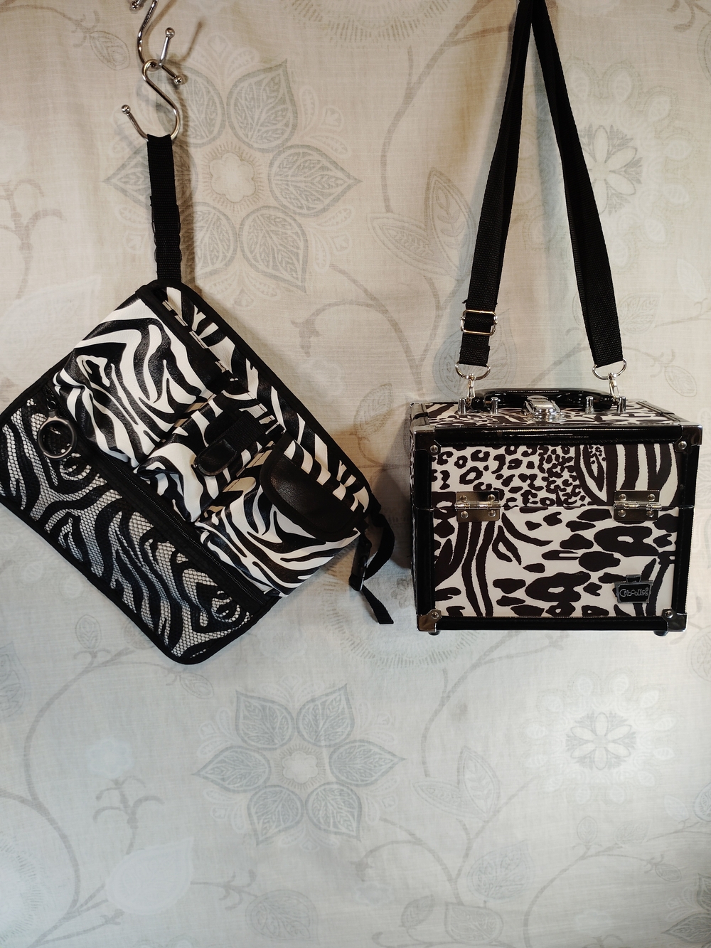 Caboodles Black and White Animal Print Cosmetic Case & Tool Organizer Apron